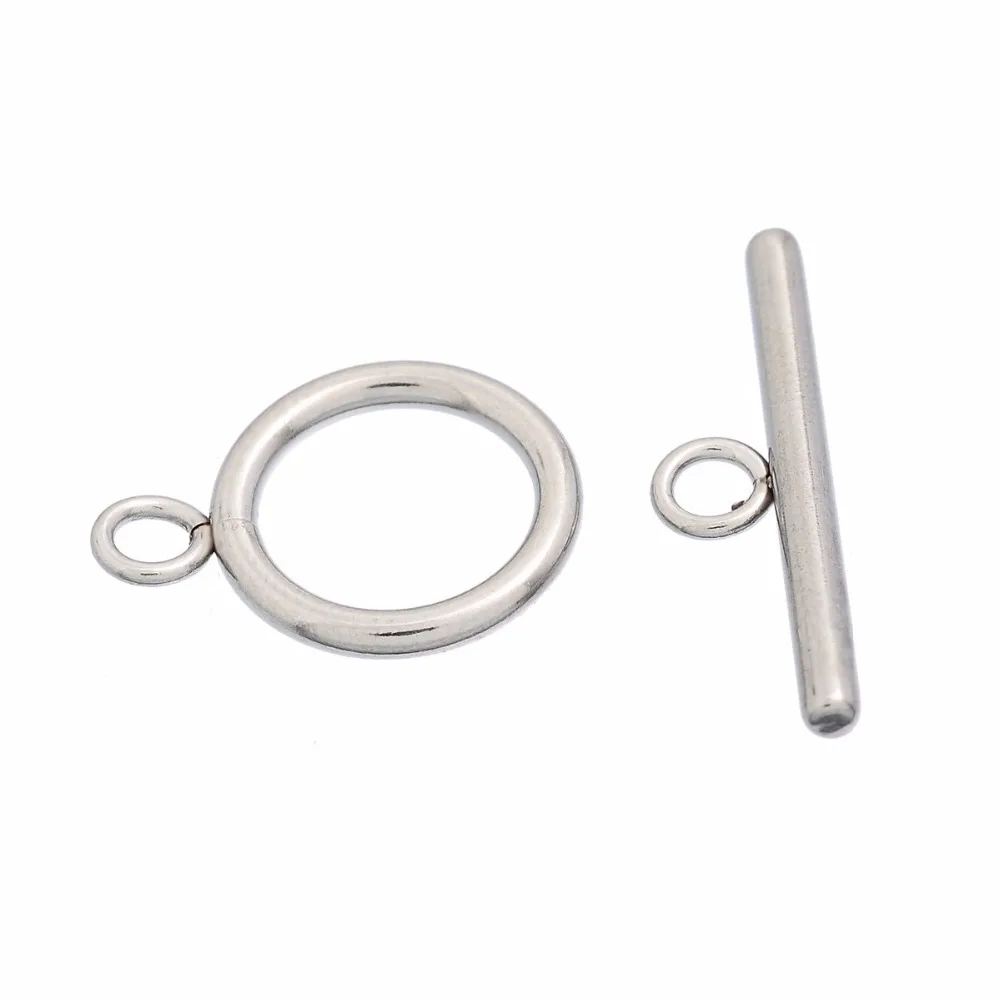 

10 Sets Stainless Steel Toggle Clasps Connectors Jewelry Findings Silver Tone