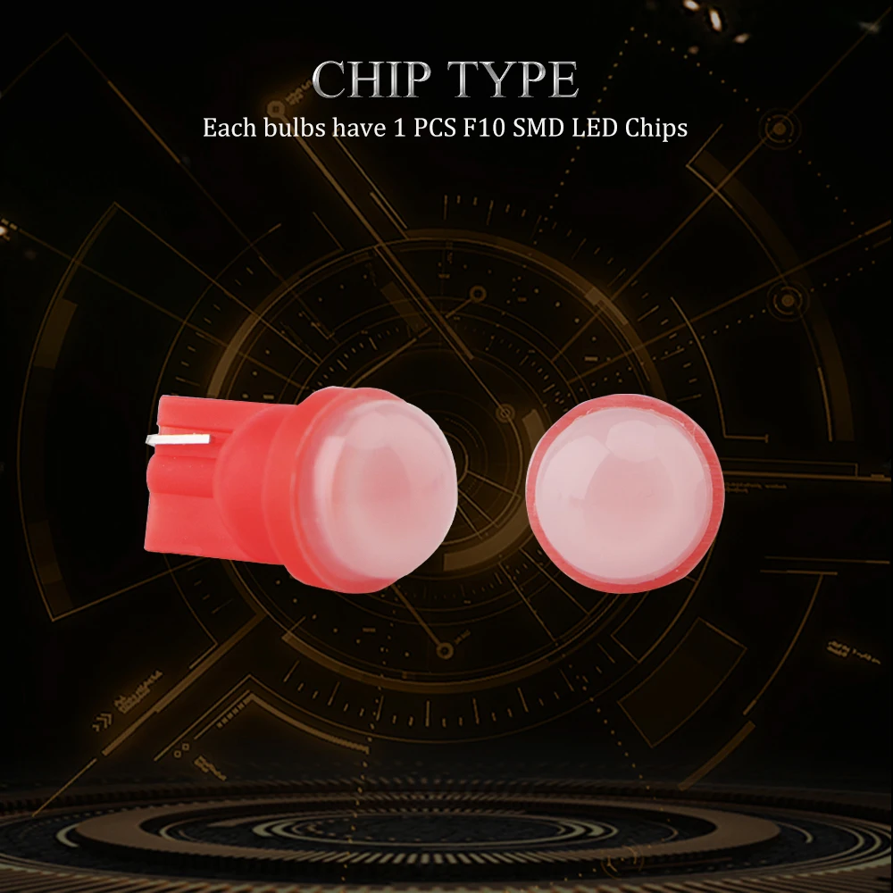 YM E-Bright 500 шт. T10 W5W F10 1 SMD прожектор 12 В DC 194 168 светодиодный автомобильные лампы