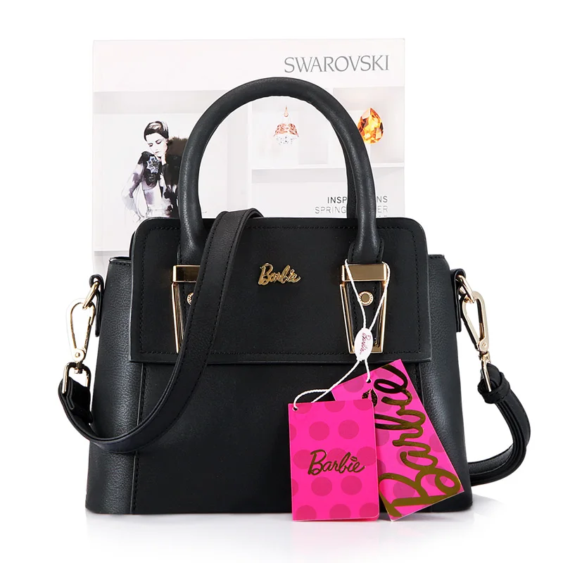 Барби 2017 Женская сумка косая полоска черная искусственная твердая кожа