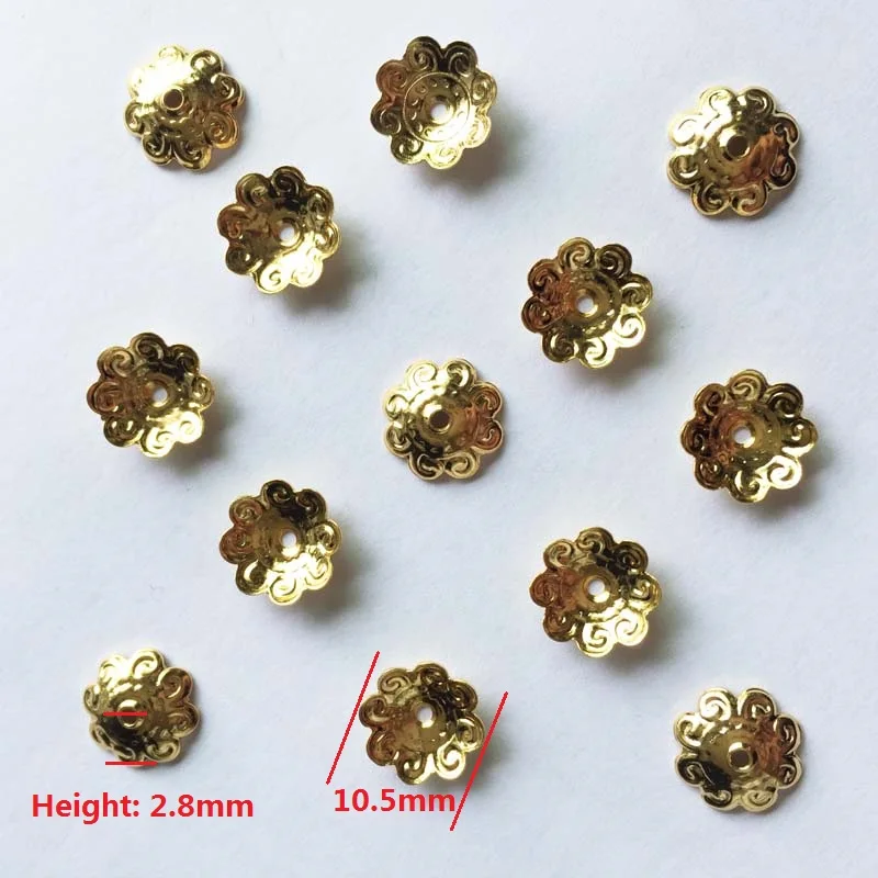 20 шт./лот лидер продаж позолоченные бусины с полыми цветами 10 мм для самодельных