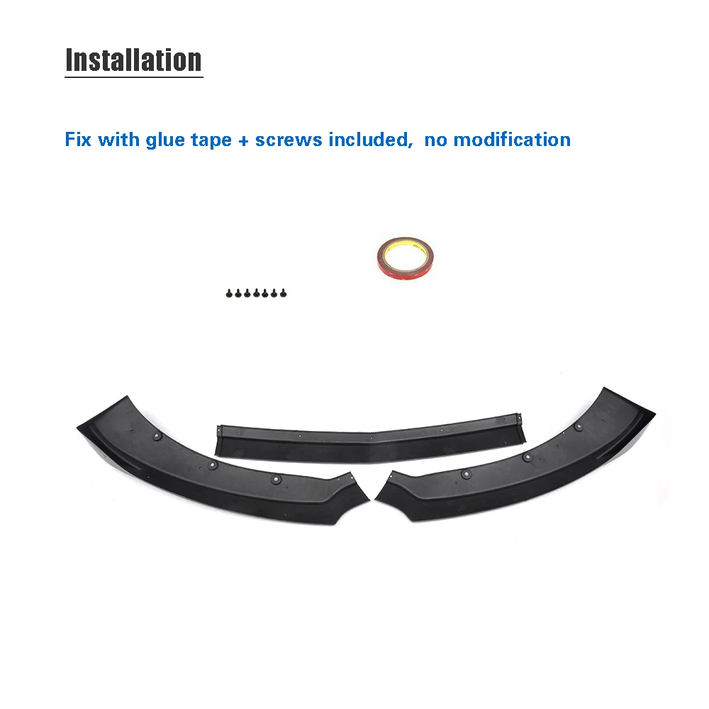 Матовый черный АБС пластик глянцевый передний бампер спойлер для Ford Mustang 2015 2016