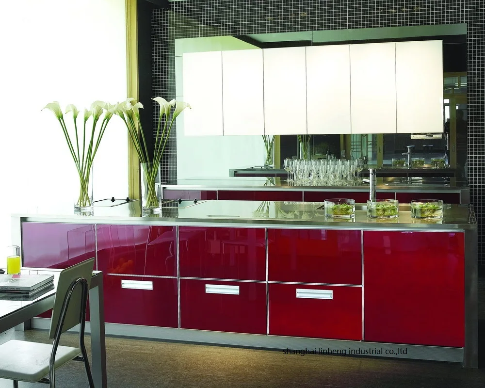 Высокий глянец/лак кухонный шкаф mordern (LH LA074)|lacquer kitchen cabinet|kitchen cabinetlacquer cabinet |