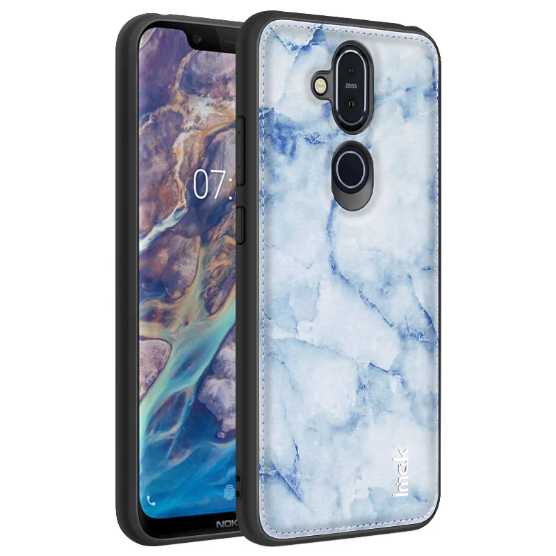 Blue IMAK Для Nokia 8,1 чехол для Nokia X7 тканевое покрытие+ ПК+ ТПУ повышенной прочности и защищенности противоударный с рамки противоударный роскошный чехол-накладка для телефона чехол-Броня защитный щит - Цвет: Blue