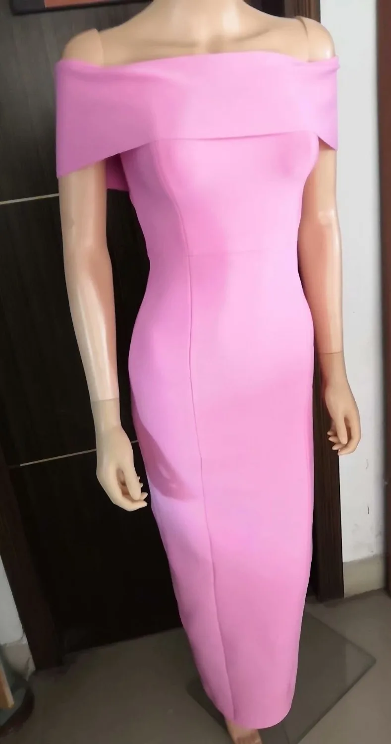 

High Quality Bandage Dress Women Rayon Celebrity Evening Party Long Dresses Elegnat Bodycon