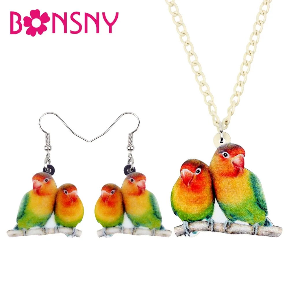 Bonsny Акриловые Ювелирные наборы Африка Фишер Lovebird ожерелье серьги чокер модное