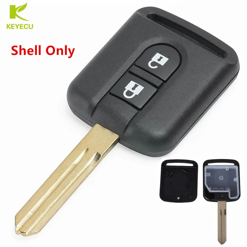 KEYECU сменный дистанционный чехол для ключа автомобиля Fob без 2 кнопки Qashqai Nissan Micra