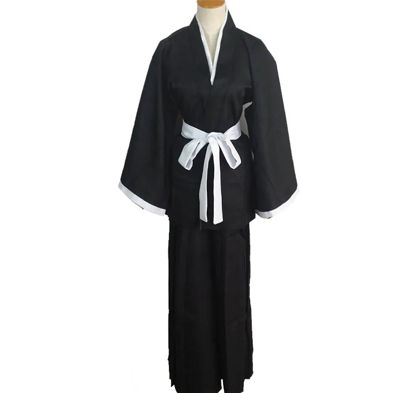 Costume Аниме BLEACH Kurosaki Ichigo Косплей Костюм Шинигами кимоно с мотивом смерти душа жнец ПОЛНЫЙ КОМПЛЕКТ Хэллоуин Топы Брюки Sash Kuchiki Rukia - Цвет: Costume