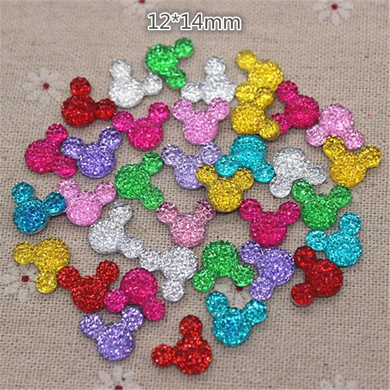 100 шт. разноцветные кабошоны в форме мыши 12 х14 мм|rhinestones flatback|mix colorsflatback rhinestones |