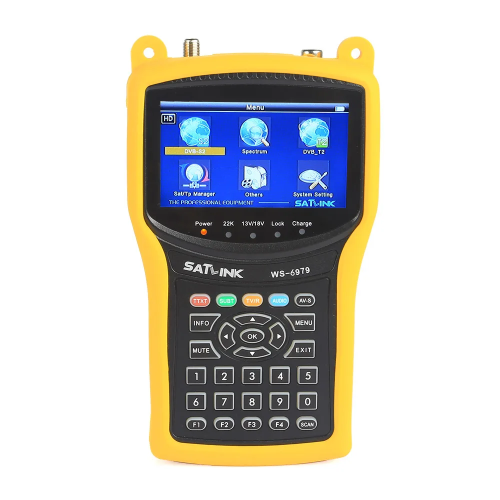 Satlink WS 6979SE спутниковый Finder метр 4.3 дюймовый Экран дисплея DVB S/S2 T2 MPEG4 hd combo WS6979 с