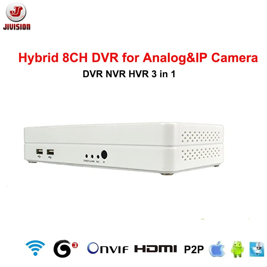ONVIF NVR Мини 8 канальный гибридный видеорегистратор HDMI 1080P H. 264 P2P Облачная сеть