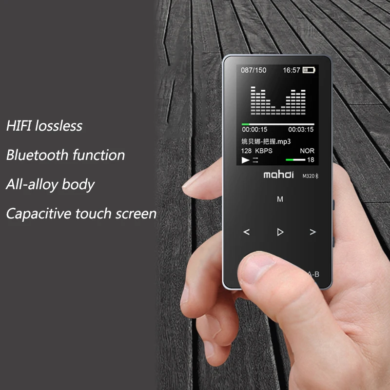 New M320 Metal Bluetooth Hifi MP3 Player Touch Screen Portable Audio 8GB with speakers FM Radio Music Play With lanyard hole | Электроника