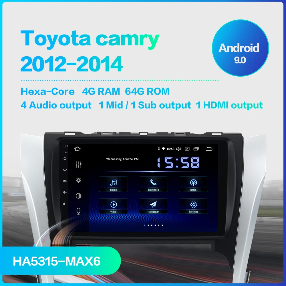 Автомагнитола 2 Din на Android 9 0 для Toyota Camry 2012 2013 2014 автомобильная стереосистема