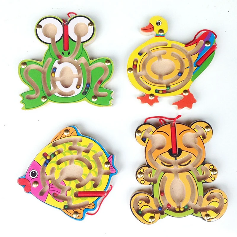 Мультяшный лабиринт Монтессори Обучающие деревянные игрушки обучающие детские