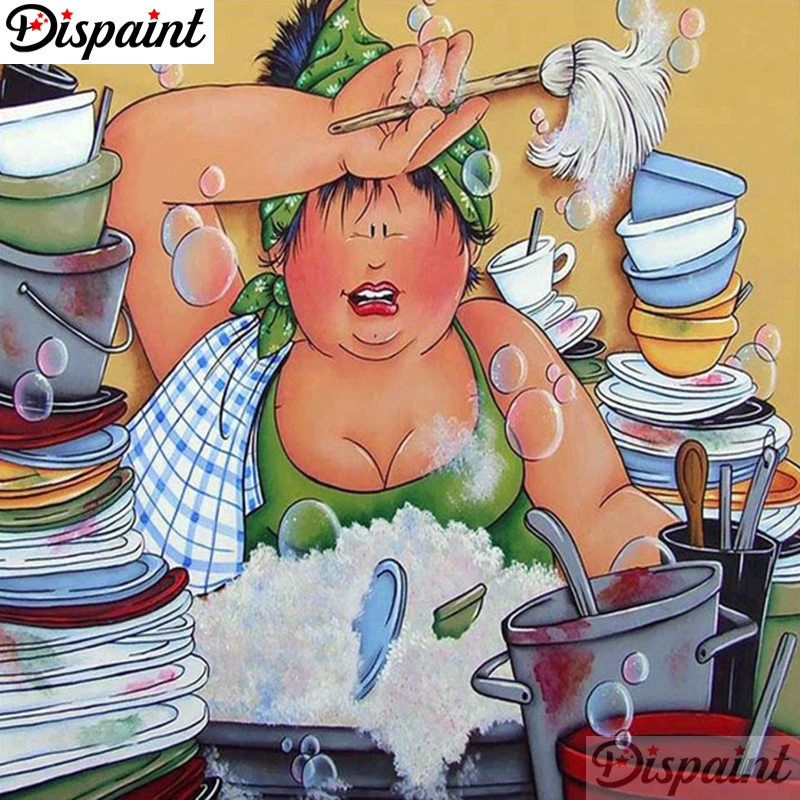 Необычная полная квадратная/круглая дрель 5D DIY Алмазная картина &quotFat woman&quot
