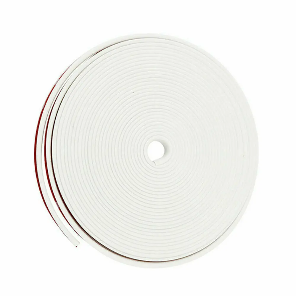 Белый 8M Car Styling Wheel Rims Protector Decor Strip Rubber Mould Trim Decorative Car Vehicle Color Tire Guard Line Auto Accessories - Цвет: Белый