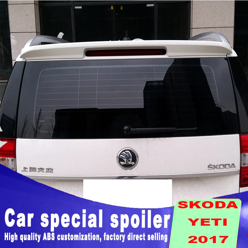 Горячее предложение, спойлер на крышу на заднее окно, крылья для до Volkswagen VW SKODA YETI, белый, черный цвет или грунтовка, спойлеры