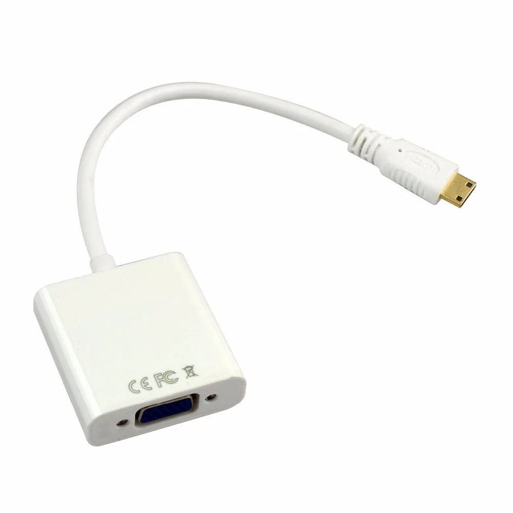 Мини HDMI папа в VGA с аудио кабель конвертер адаптер 1080P и портативный цифровой-мини