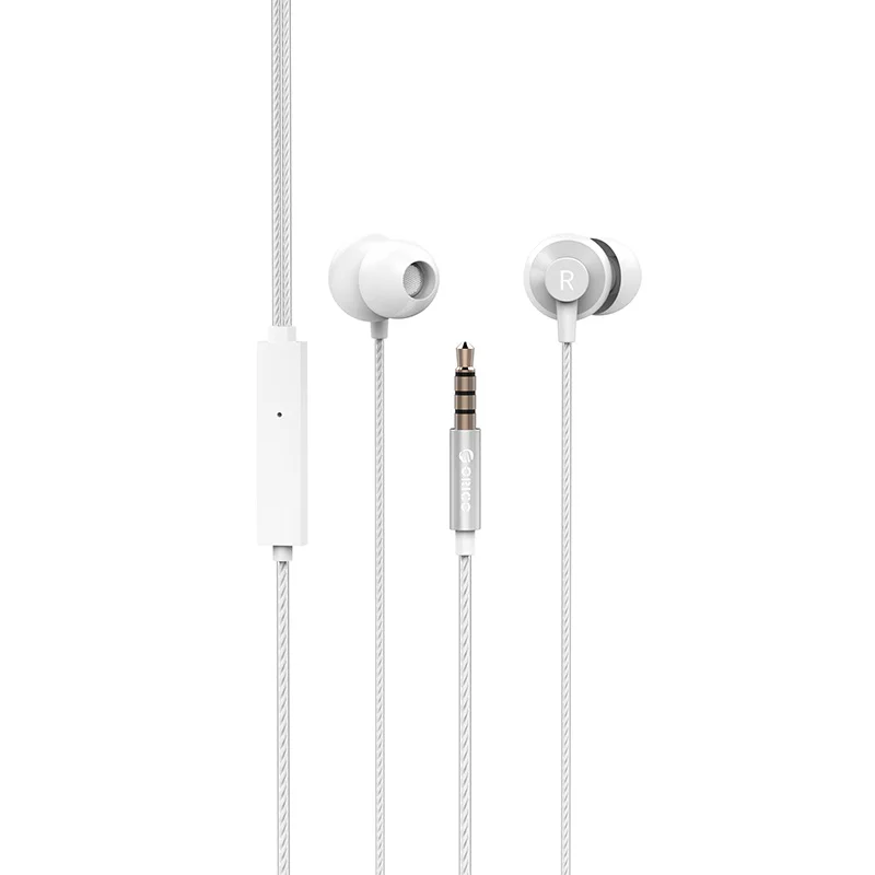 Белый ORICO оригинальные музыкальные наушники-вкладыши стерео бас Hifi наушники проводные наушники для samsung huawei Xiaomi Мобильный телефон ПК - Цвет: Белый