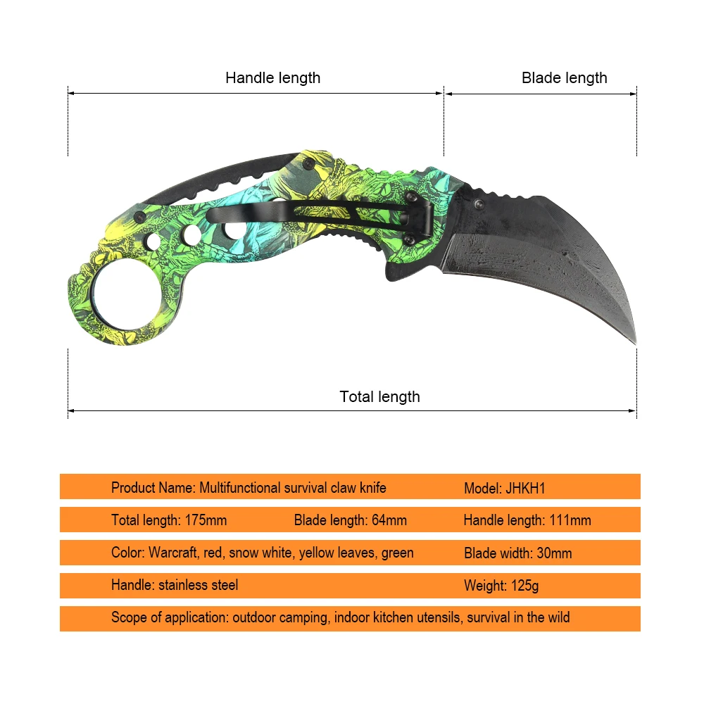 JelBo Karambit портативный карманный многофункциональный складной нож из нержавеющей