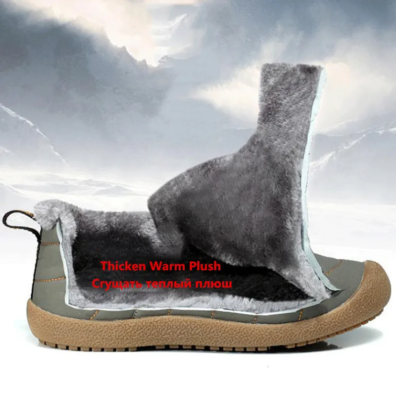 Новинка 2019 года зимние мужские Ботильоны теплые ботинки водонепроницаемые для