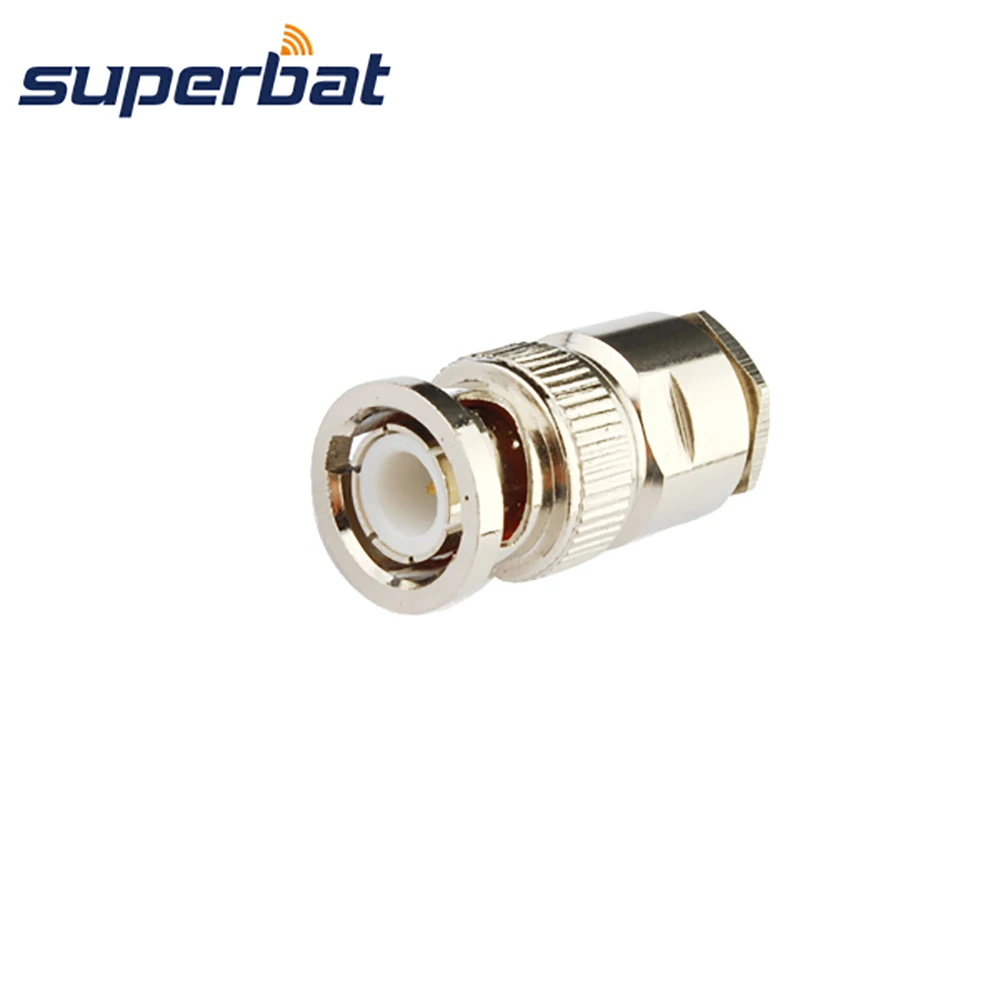 Superbat 50 ohm BNC Clamp Male RF Coaxial Connector for LMR/KSR300 50-5 Cable Straight