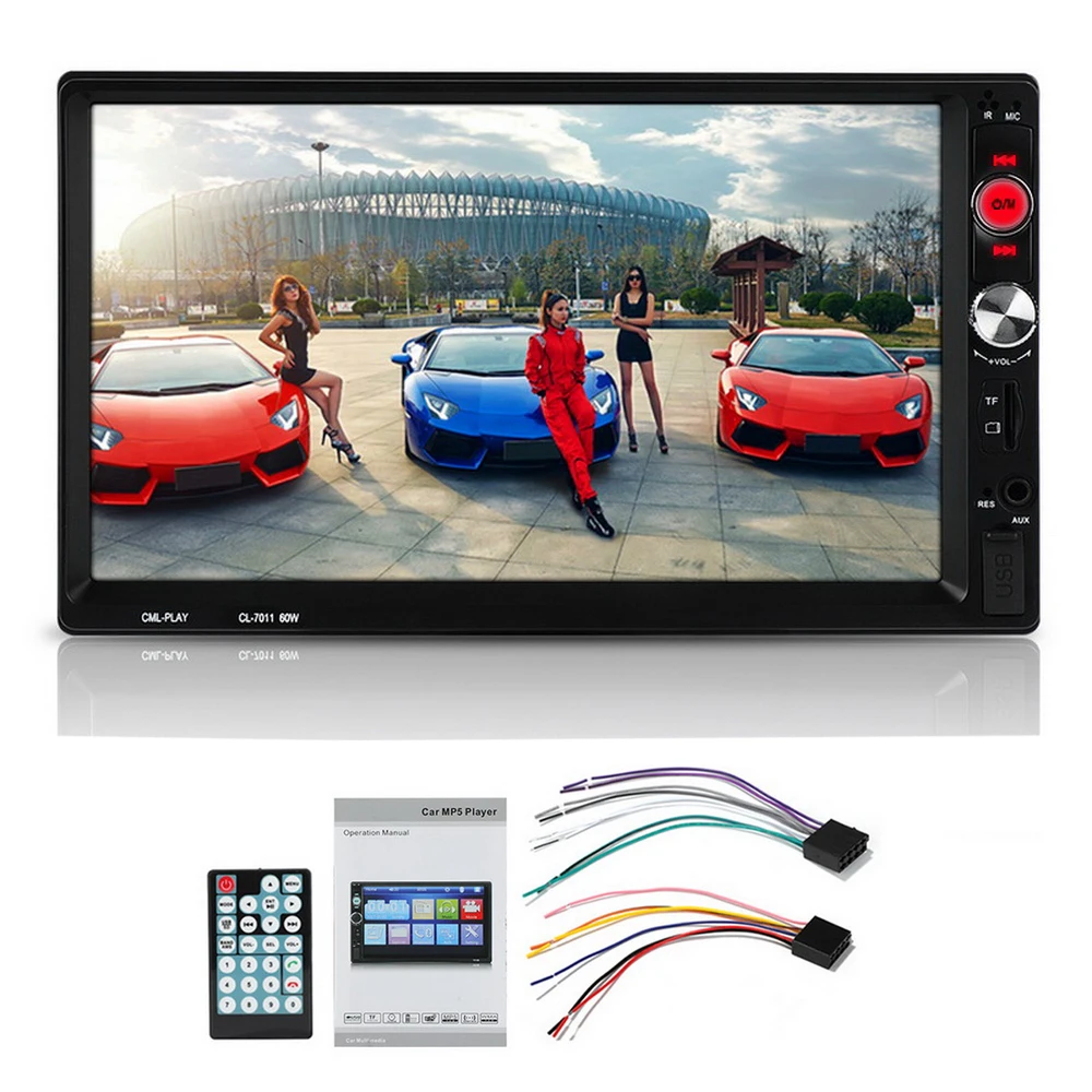 Автомагнитола 7011B магнитола с Bluetooth HD и дистанционным управлением TF USB Aux-in 7 дюймов