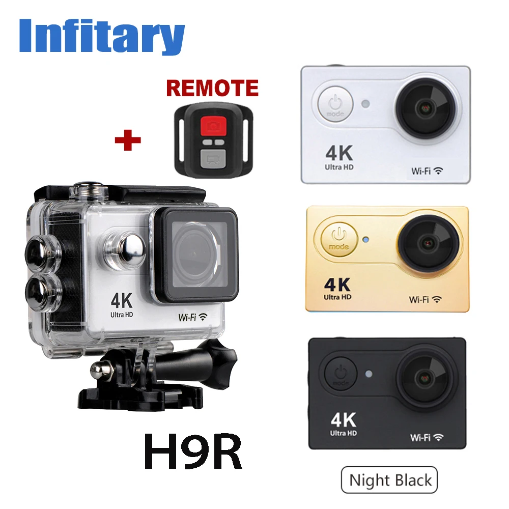 Infitary H9/h9r действие Камера Ultra HD 4 К/30fps Спорт 1080 P/60fps Wi Fi 2.0lcd 40 м Водонепроницаемый