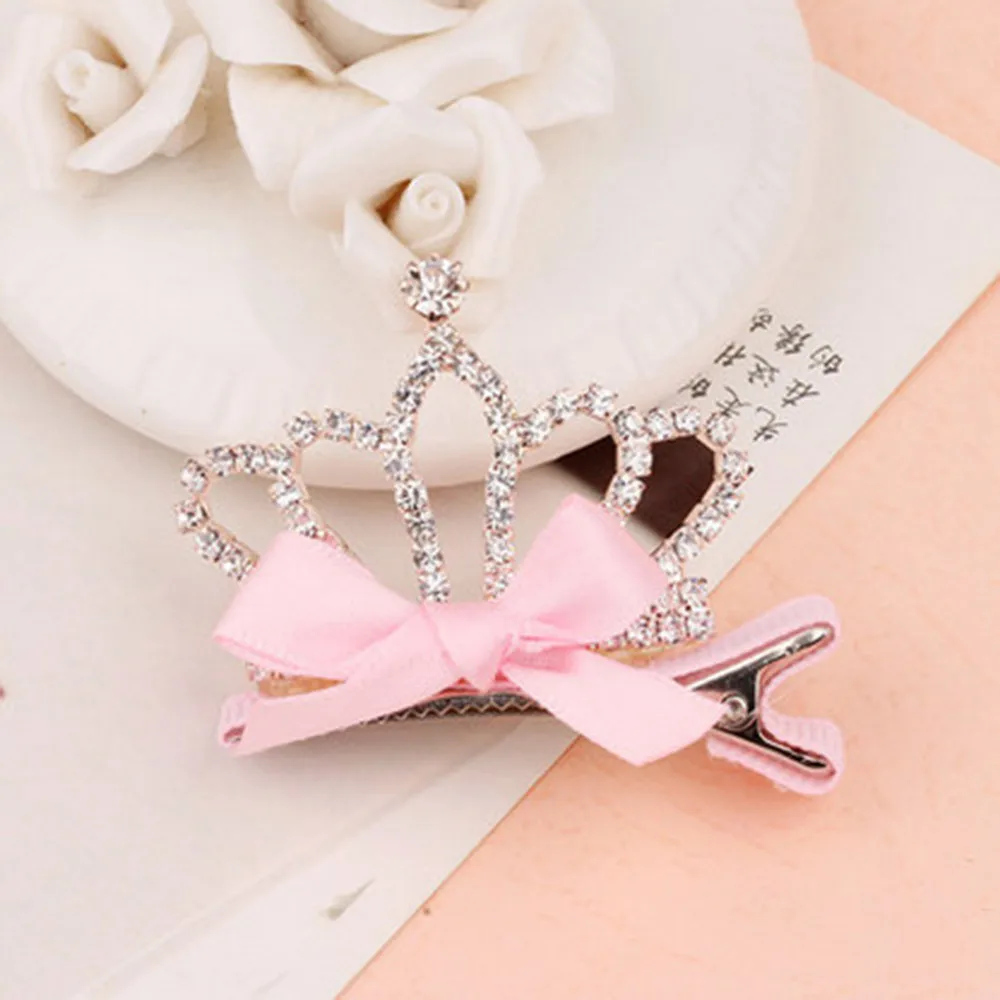 Girls Crown Hair Clip Details About Crystal Baby Kids Shiny Princess Rabbit Ears Accessories For Gift #39 |