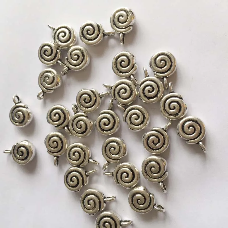 

30pcs Antique Silver Snail Shell Charms 16*11MM