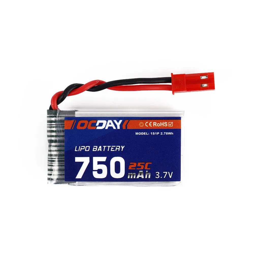 Аккумулятор OCDAY 4 шт. 3 7 В 750 мАч 25C 1S1P 2 78wh + X4 зарядное устройство для MJX X400 X500 X800 X300C |