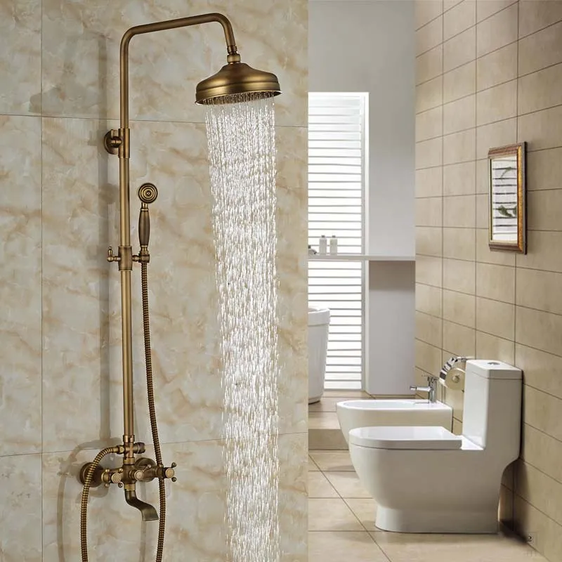 Медный латунный душевой набор для ванной 8 дюймов кран горячего смесителя