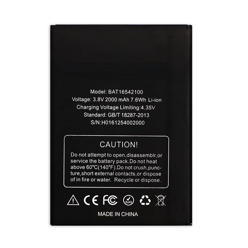 

Для Doogee X9 мини Батарея 5,0 дюймов BAT16542100 Bateria Batterij аккумулятор 2000 мАч