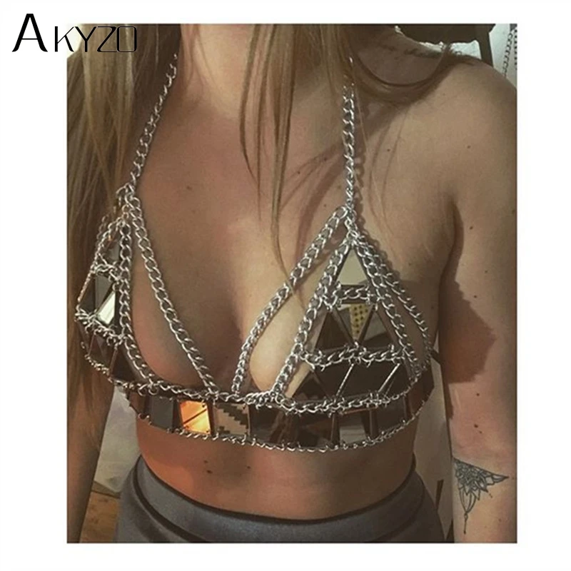 AKYZO, яркие цвета, акрил, блестки, металл, Топики, женские, летние, Холтер, пляж, Party Bralette, кроп, открытая спина, топы