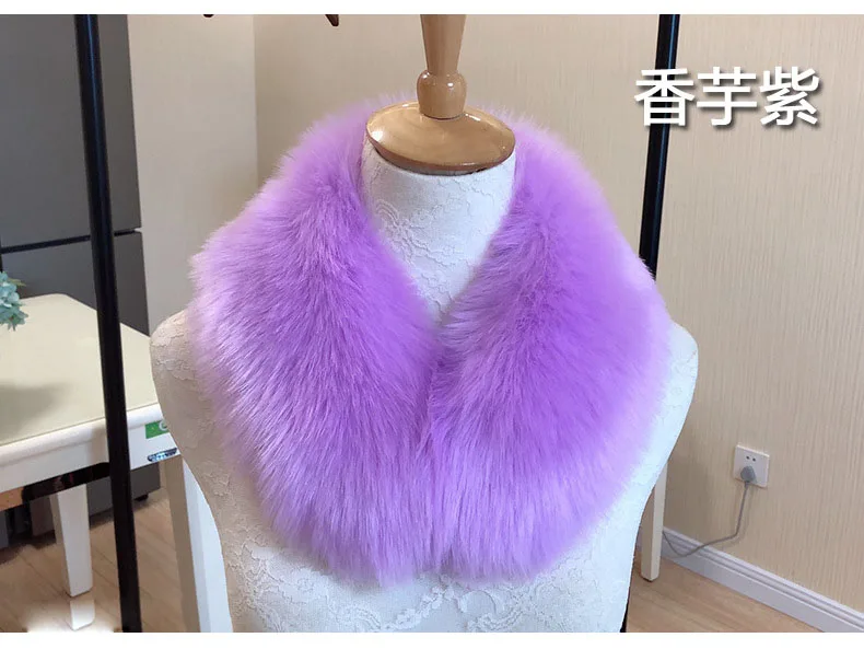 55cm Fashion Women Men Winter Faux rabbit fur scarf Luxury brand jacket hood Collar decor solid shawl girl neckerchief YT19 | Аксессуары