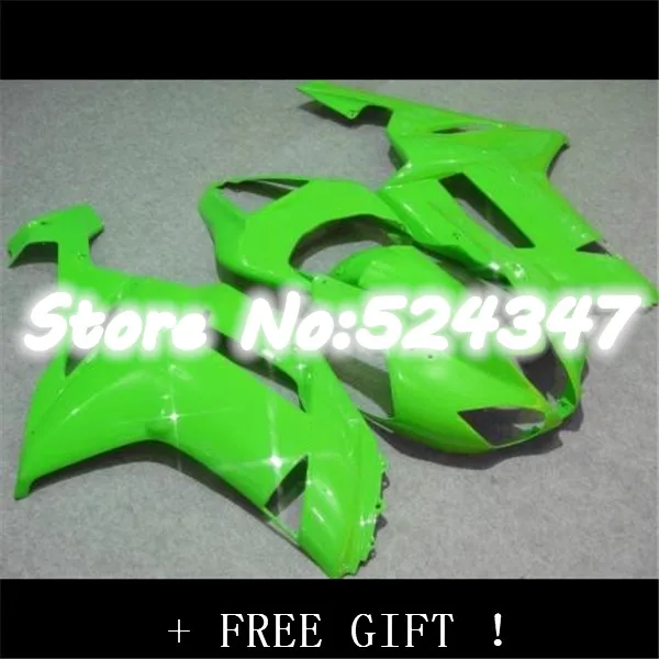 H2007 2008 ZX 6 R Обтекатель тела все блестящий зеленый чистый для Kawasaki Ninja ZX-6R 07 6R 08 ABS