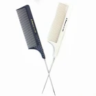 Гребень для парикмахера HARMONY с металлической ручкой, инструменты для удлинения волос, белыйчерный цвет, 2 штуки