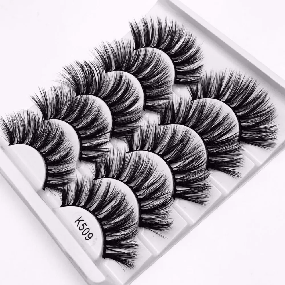 NEW 50 Pairs 3D Mink Hair False Eyelashes Criss-cross Wispy Cross Fluffy 22mm-25mm Lashes Extension Handmade Eye Makeup Tools | Красота и