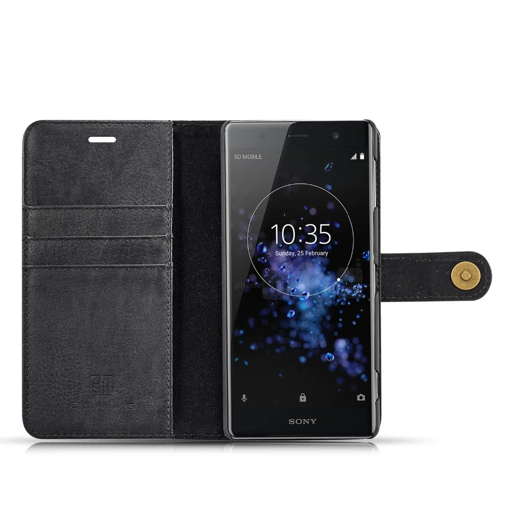 2 в 1, кожаный чехол-бумажник с откидной крышкой для sony Xperia XZ3 XZ2 XZ1 XZ XZS X, компактный чехол со слотом для карт, магнитный Ретро Чехол-держатель