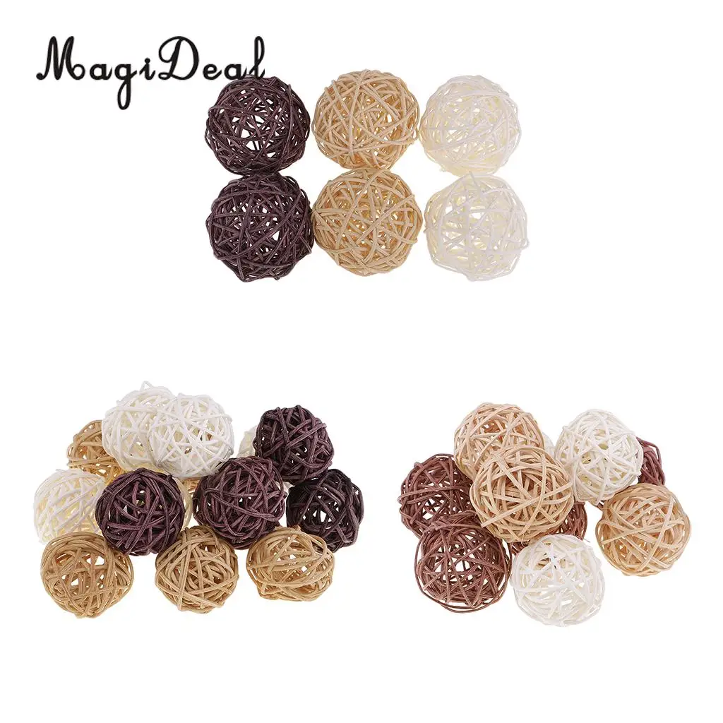 31pcs 3cm/5cm/7cm Mixed Colors Wicker Rattan Ball Christmas Birthday Home Wedding Party Decorations DIY Ornaments Kids Toys | Дом и сад