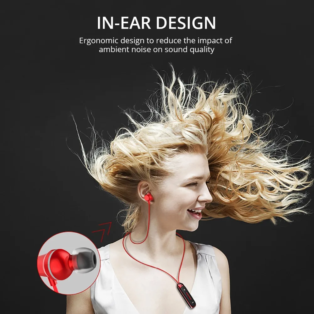 FONKEN Bluetooth наушники вкладыши Беспроводной с микрофоном спортивные бас Магнитная