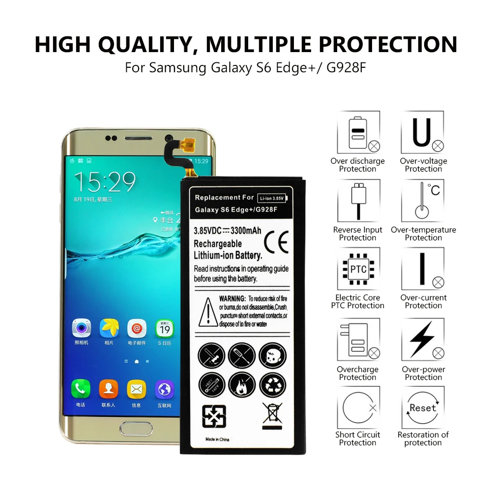 Оригинальный сменный аккумулятор DC 3 85 В 3300 мАч для Samsung Galaxy S6 Edge Plus + G9280 G928F G928P G928T