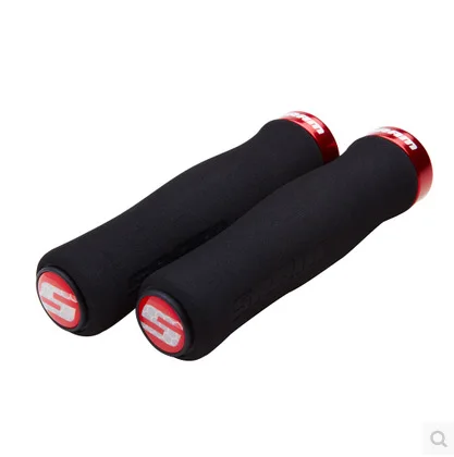 black red MTB велосипедный руль противоскользящая губка легкие велосипедные ручки для горного велоспорта велосипедные части дропшиппинг - Цвет: black red
