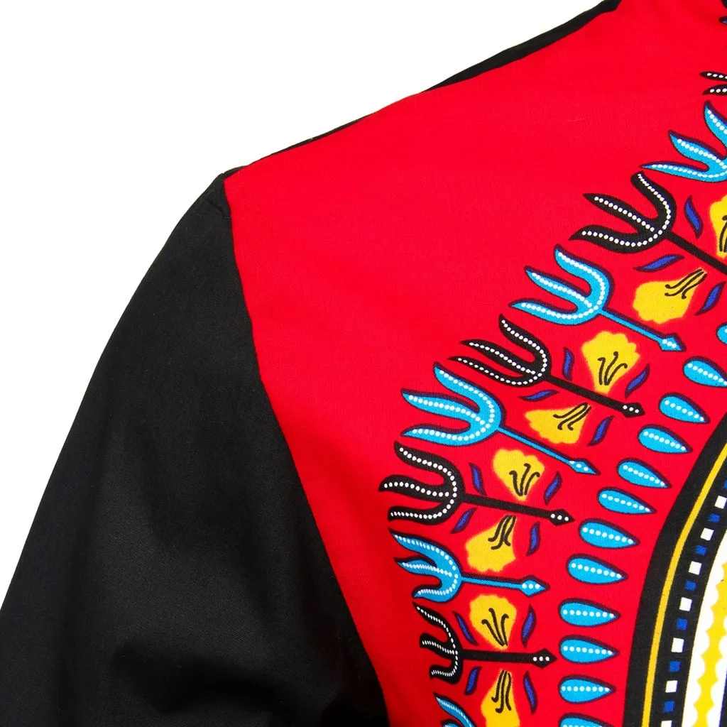 Мужская рубашка с короткими рукавами африканская национальная Повседневная