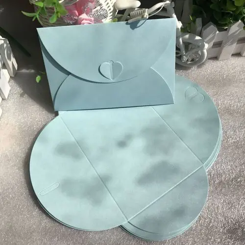 LIGHT BLUE 100 шт в западном стиле крафт-бумага большой винтажный бумажный конверт с формой сердца для свадебного приглашения/карты Упаковка Украшения - Цвет: LIGHT BLUE