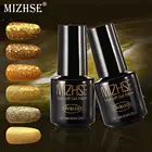 MIZHSE 7 мл УФ-гель для ногтей Золото Блестящий блестящий порошок Гибридный лак для ногтей лак Полупостоянный акриловый Гель-лак