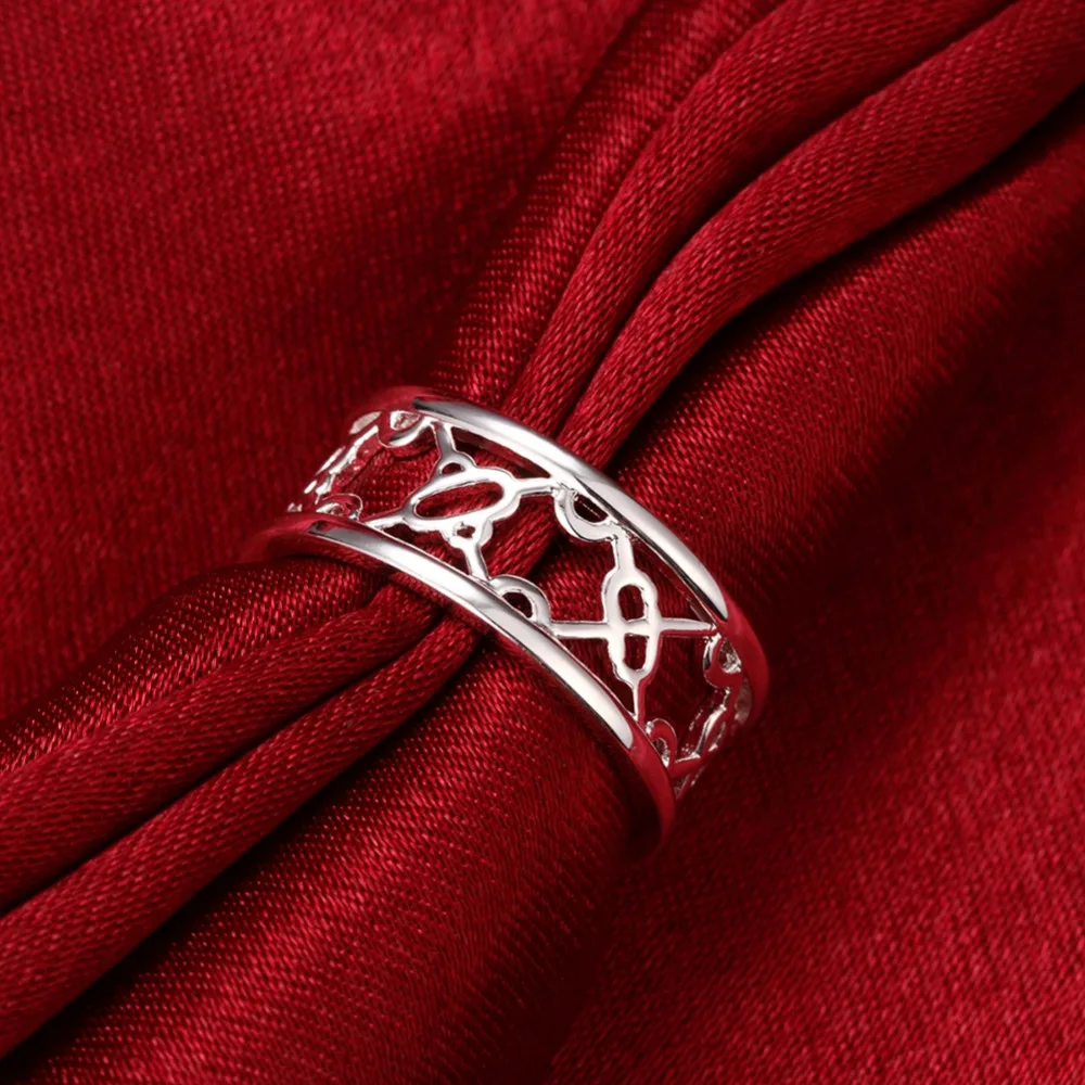 Новинка Высокое качество Посеребренные &amp Штампованные 925 широкие Полые Цветы с