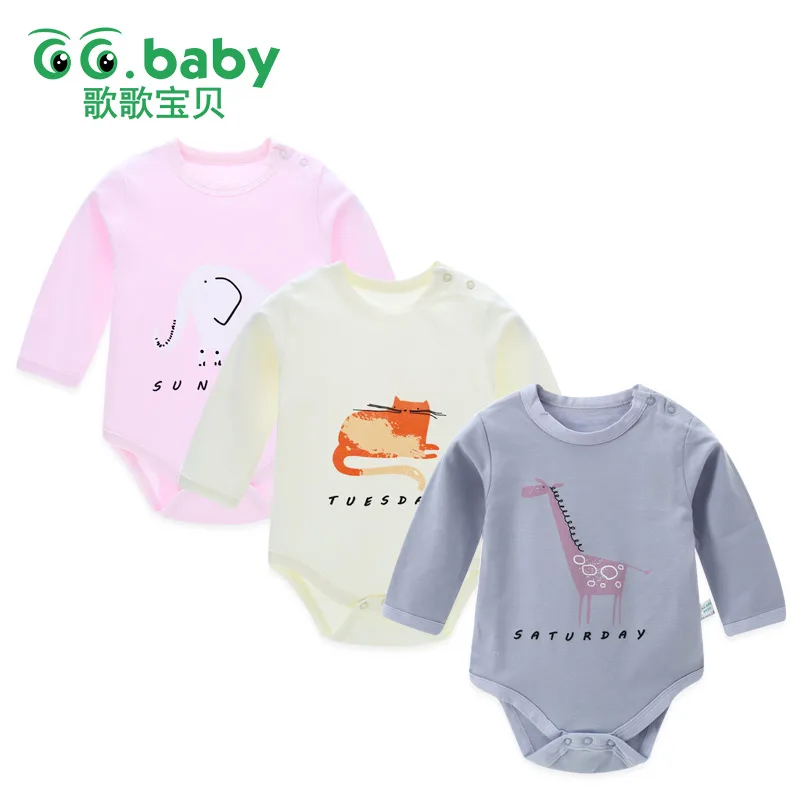 3 шт./лот детская одежда для девочки с длинными рукавами боди новорожденного