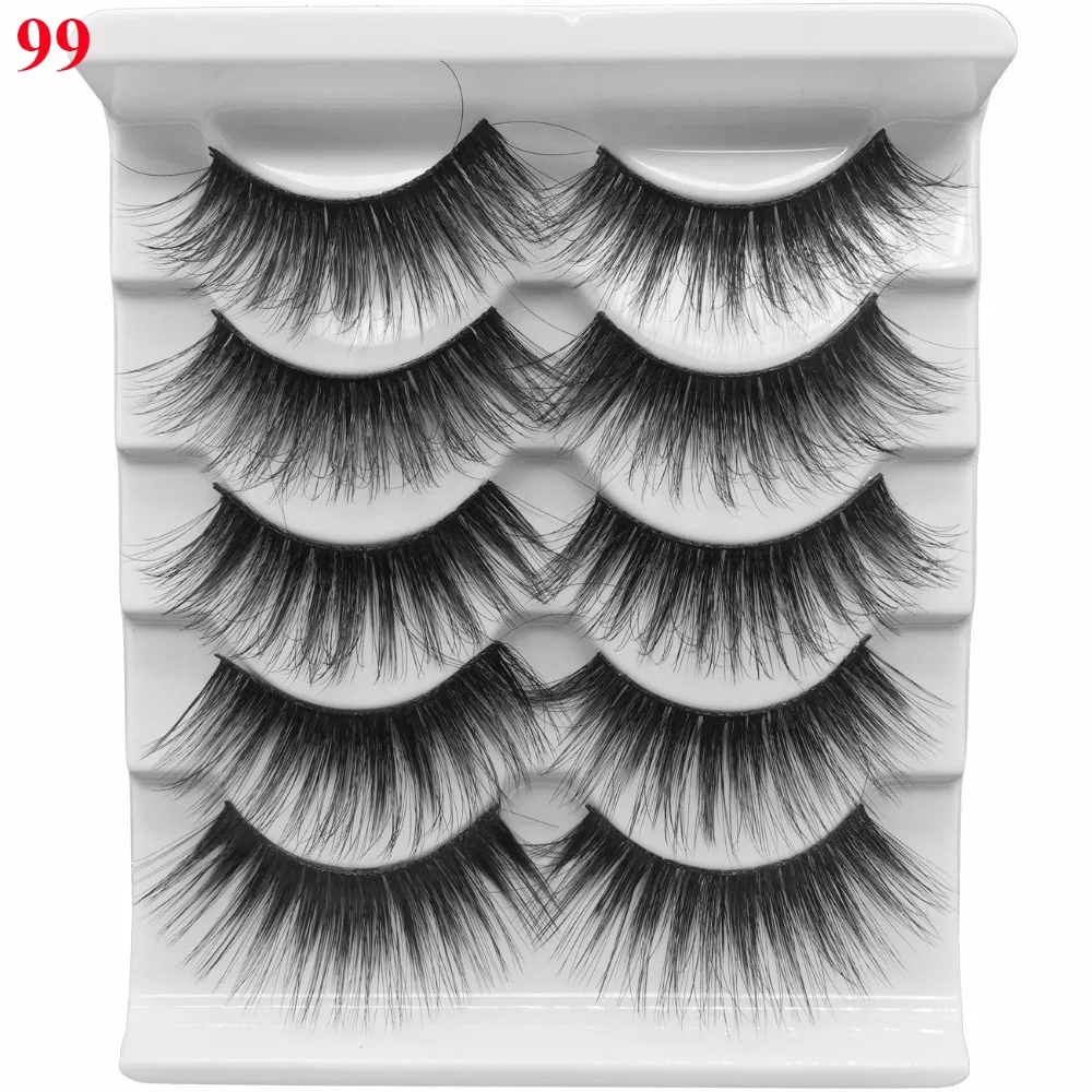 5 пар накладные ресницы из норкового меха смешанные мягкие натуральные