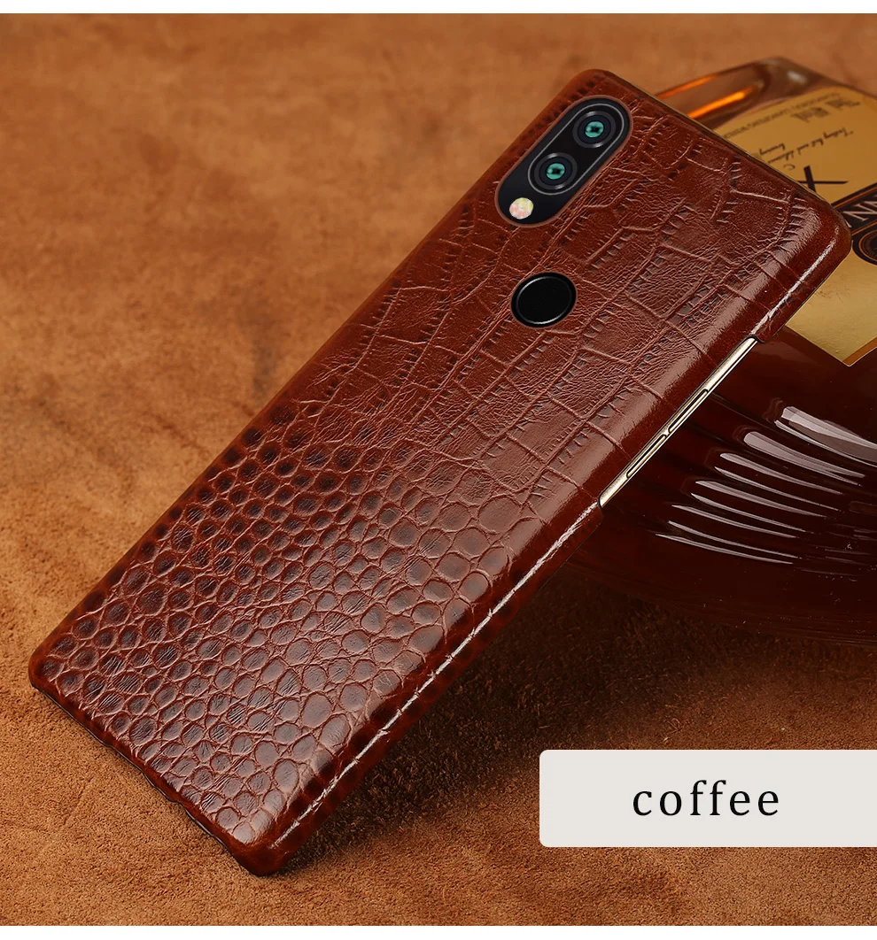 Кофе Чехол для телефона из натуральной воловьей кожи для huawei p smart p30 p20 Pro, чехлы для huawei mate 20 30 pro, чехол s для Honor 8X9X20 - Цвет: Кофе