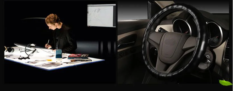 36-47cm Genuine Leather Auto Truck Bus Steering Wheel Cover For Daewoo Volvo Man Renault DAF Isuzu Mitsubishi Car Styling